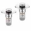2 Pack Push Bounce Sink Drain Strainer 304 Stainless Steel Filter Basket Drain Stopper  Washbasin