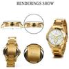JewelryWe Gold Watch with Stainless Steel Popular Analog Fashion Gold and Perfect for and Casual Perfect Gift Men's Strap, Watch, White, Formal,