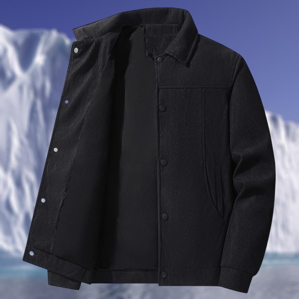 Chaqueta Casual de Pana con Múltiples Bolsillos para Hombre con Cremallera y Solapa Top