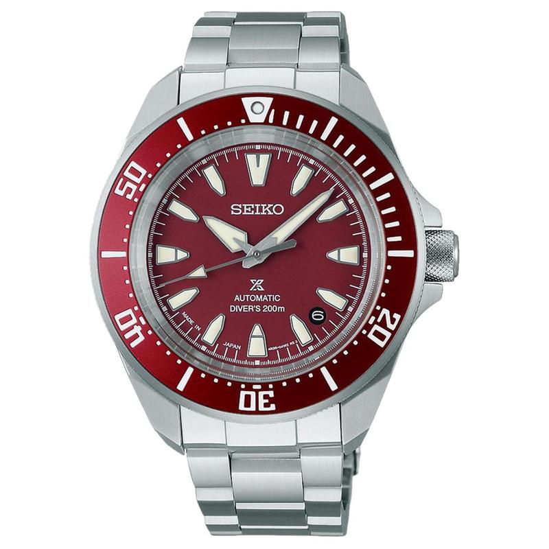 SEIKO prospex series 200 meters waterproof Automatic Steel Strap men s watch red dial SBDY129 красный