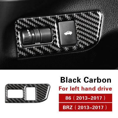 For Subaru BRZ/Toyota GR86 2013-2020 Carbon Fiber Rear Trunk Switch Button Panel Trim Stickers Car Interior Tuning Accessories