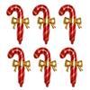 6pcs Christmas Decoration Candy Cane Bow Balloon Red And Green Stripes Christmas Foil Balloon Xmas New Year Party Supplies
