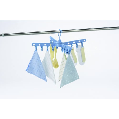 Cosmos 3-Tier Clothes Drying Stand, White & Blue