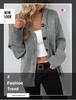 Autumn Women's Hooded Knit Cardigan: Single-Breasted, Solid Color with Drawstring.