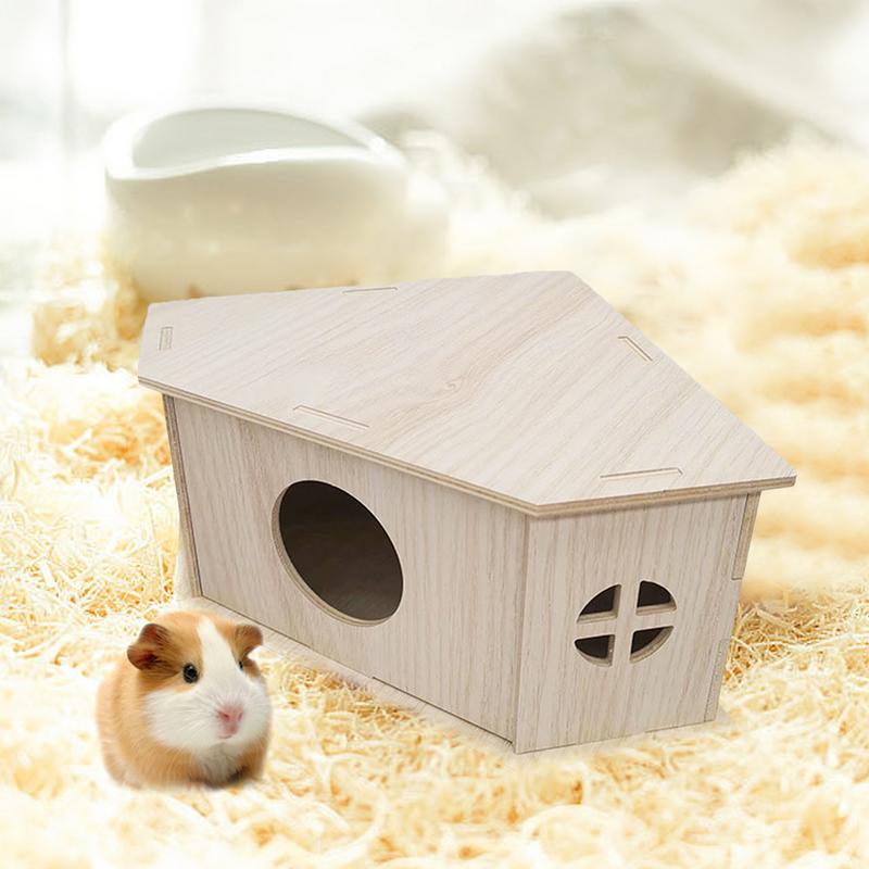 Domek dla jeża Habitat dla małych zwierząt Drewniana kryjówka Chata Plac zabaw Habitat dla małych zwierząt Solidne naturalne akcesoria dla zwierząt dla chomików