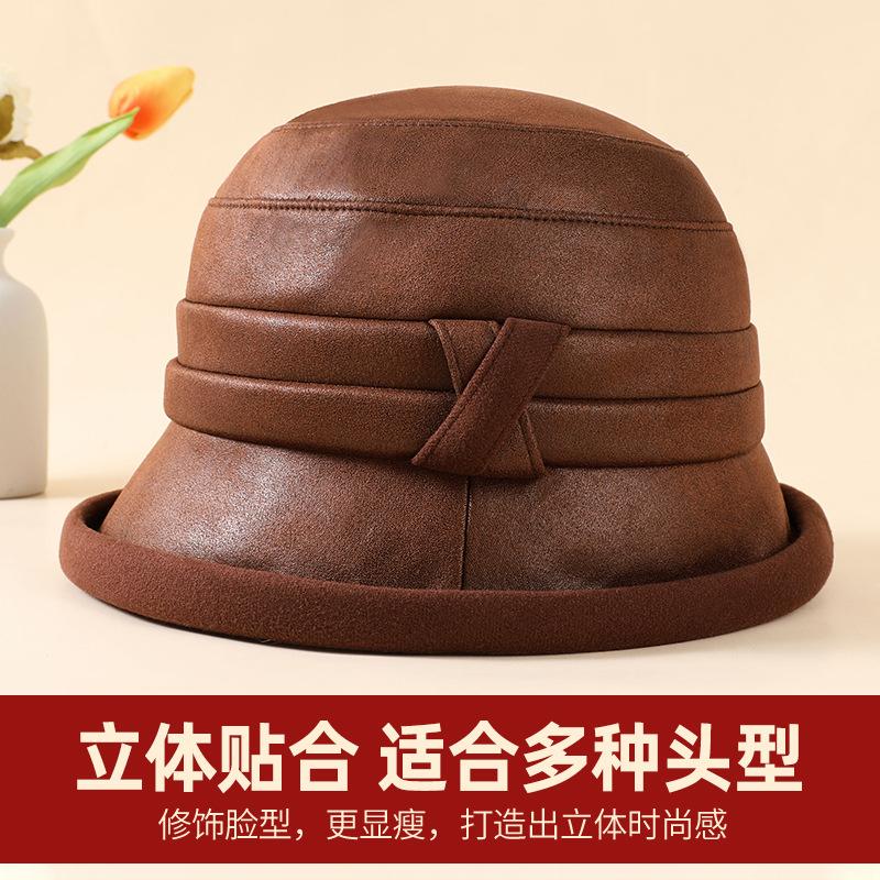Mutterhut weiblich Herbst und Winter neu Mittelalter Mann Fischerhut Mode alter Mann Oma alte Dame Beckenhut warm