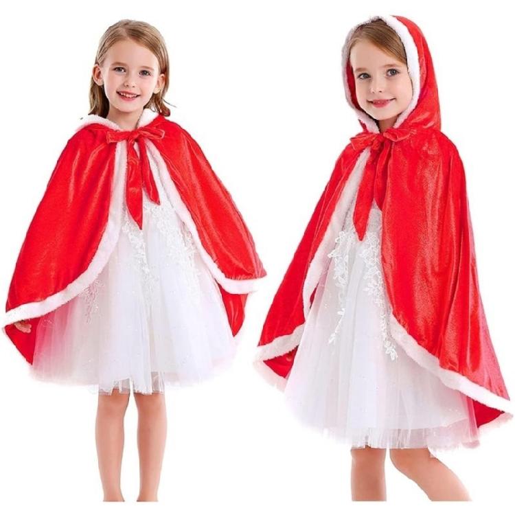 Princess Dressing up Costumes Princess Cloak with Hood Furs Short Hooded Cloak Cosplay Halloween Christmas Costumes