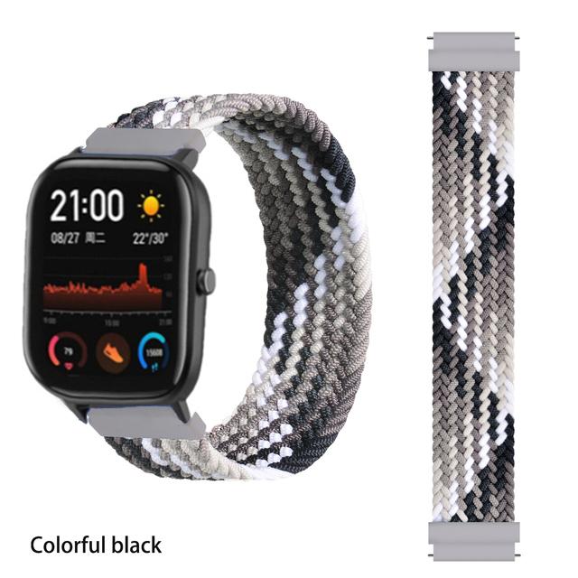 20mm 22mm Uhrenarmbänder für Amazfit GTS/4/3/2/2e/GTS2 Mini/GTR 4/3 pro/GTR2/2e/2 Geflochtenes Solo-Loop-Armband Amazfit bip 6 5 Band