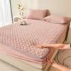Mother-and-baby Milk Velvet Padded Bedspread with Cotton Padded Single and Double Simmons Bedspread Mattress Protective Cover