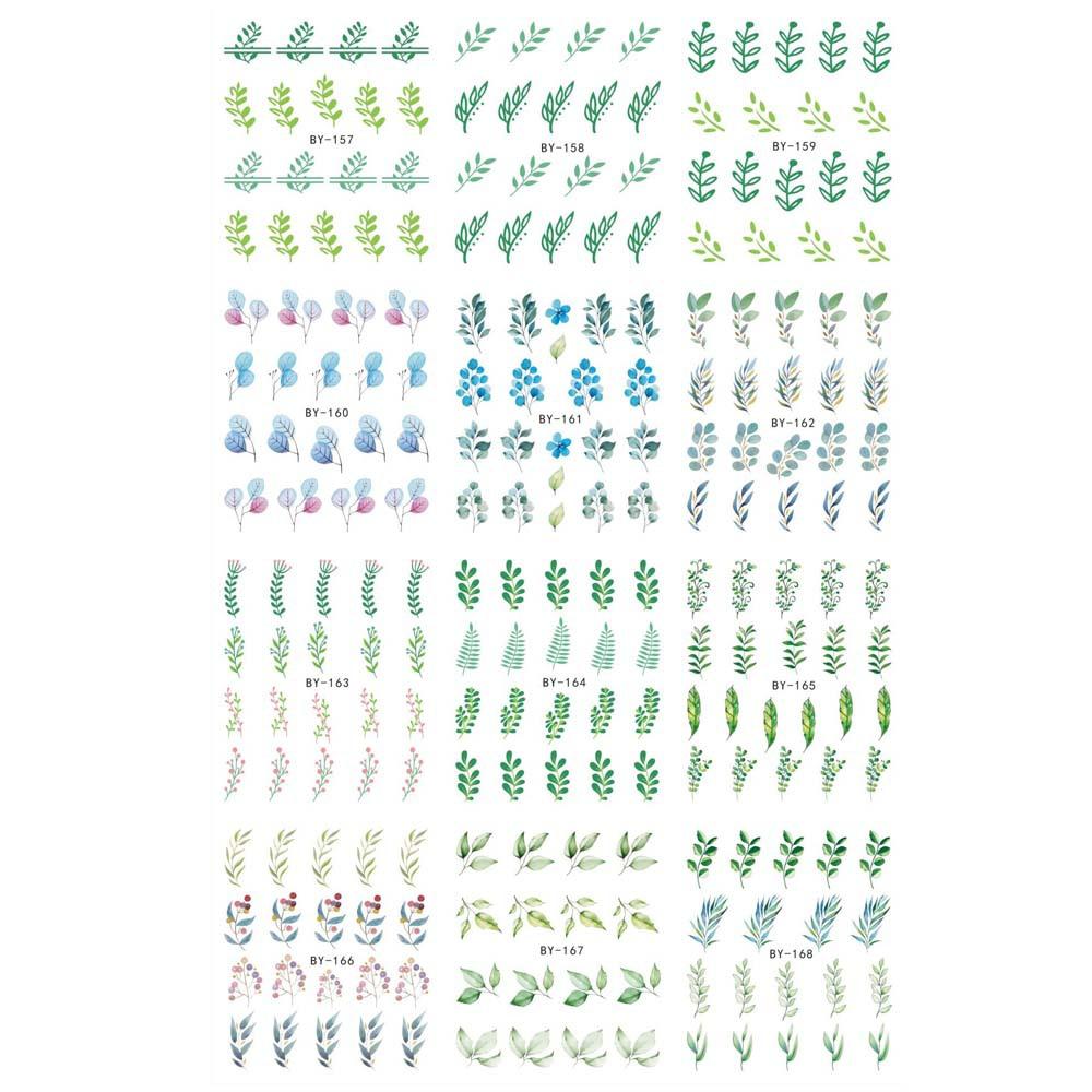 Nail Art Stickers Spring And Summer Series Small Fresh Natural Flowers And Grass Watermark Nail Stickers