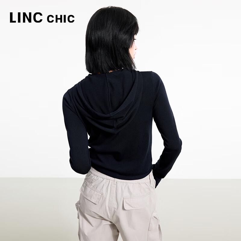 Jin Yujie Women's 2025 Summer Hooded Slim-Fit Knitted Cardigan