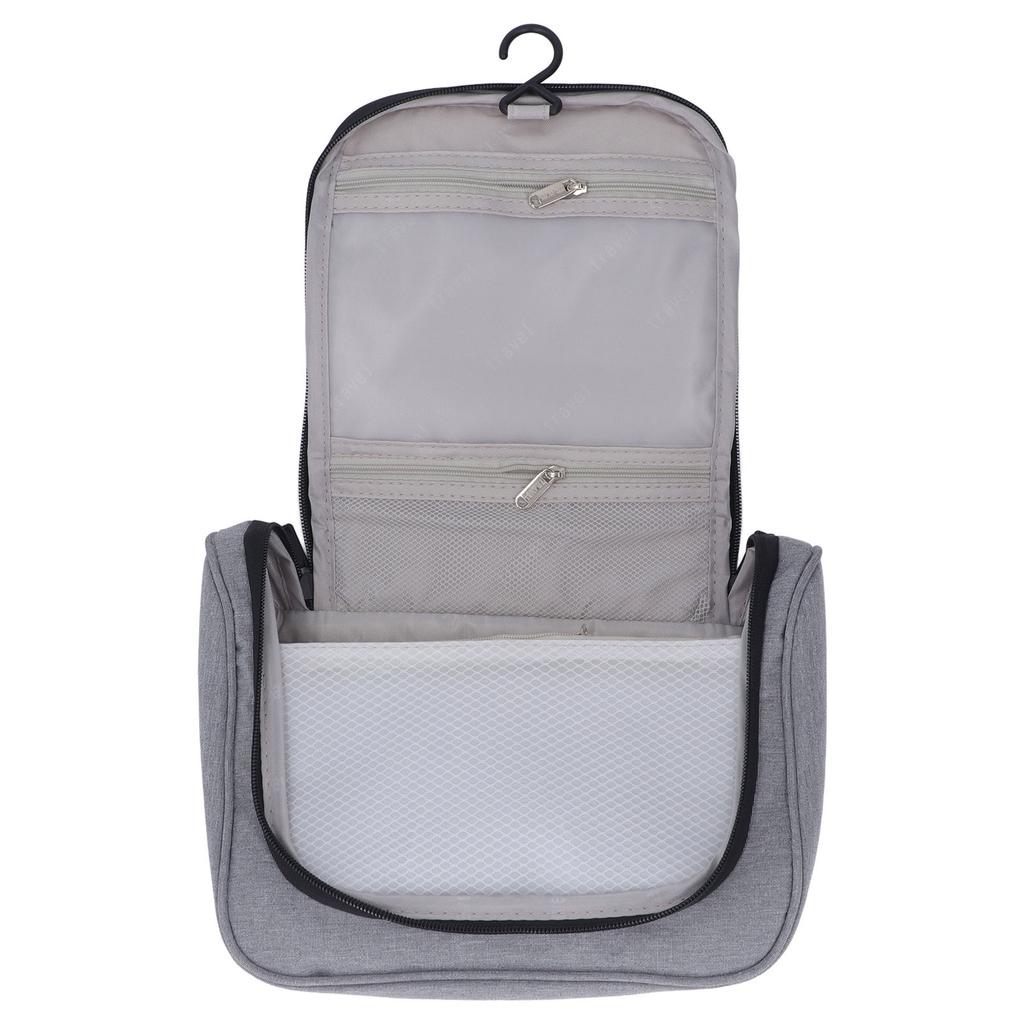 Toiletry Bag Portable Multifunctional Waterproof Large Capacity Cosmetics Organizer for Travel Business Trip Gray