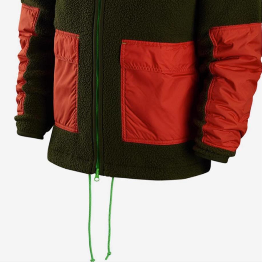 Nike Embroidered Logo Zip-Up Fleece Jacket Men Outerwear Rough-Green DV8183-326