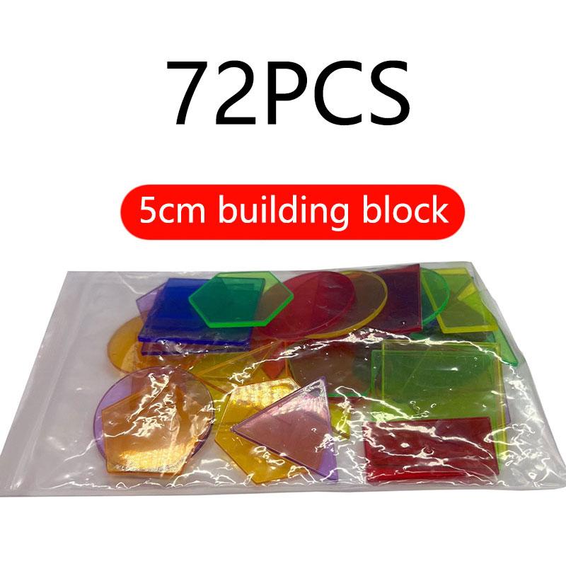 Children Transparent Blocks Montessori Toys 3D Geometric Shapes DIY Sensory Play Parish Educational Learning Light Table Toys
