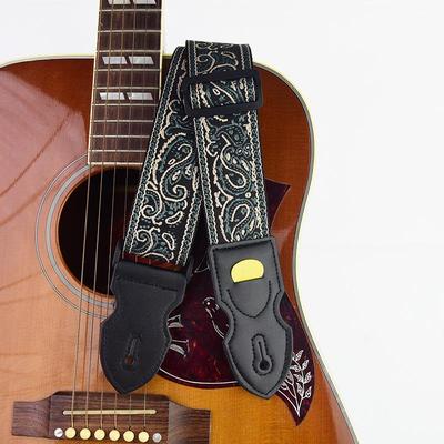 Universal Embroidered Guitar Strap for Folk, Electric, Classical, Bass, and Ukulele Instruments