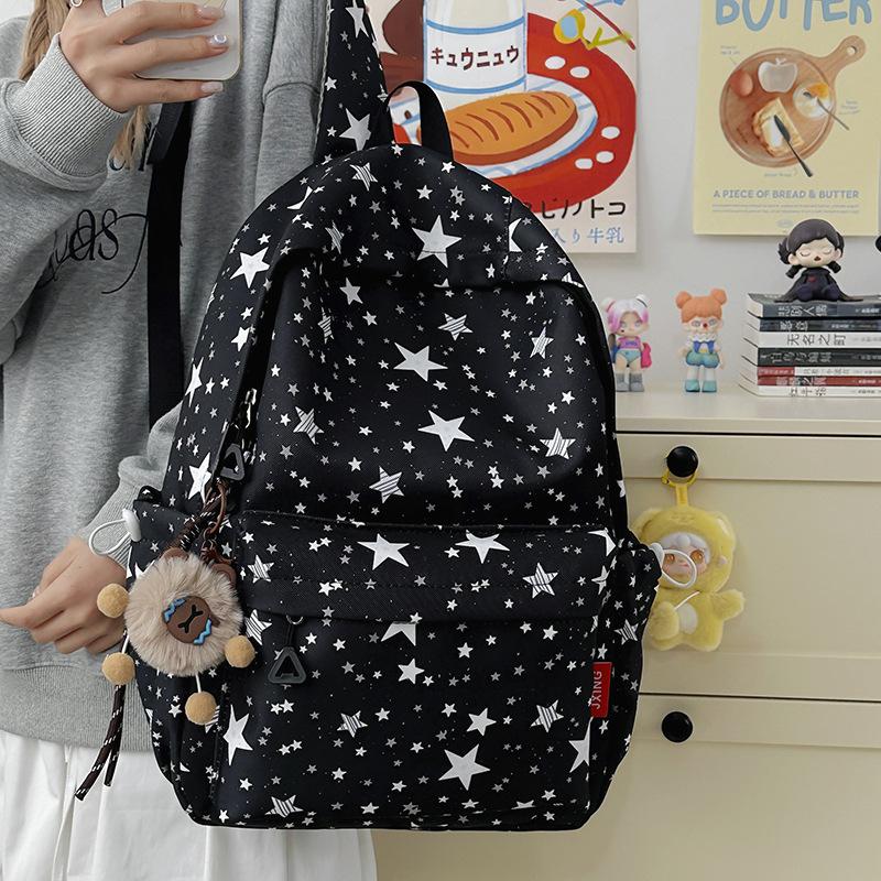 Schoolbag new female junior high school high school student star printing Korean version niche ins backpack Mori college student computer bag