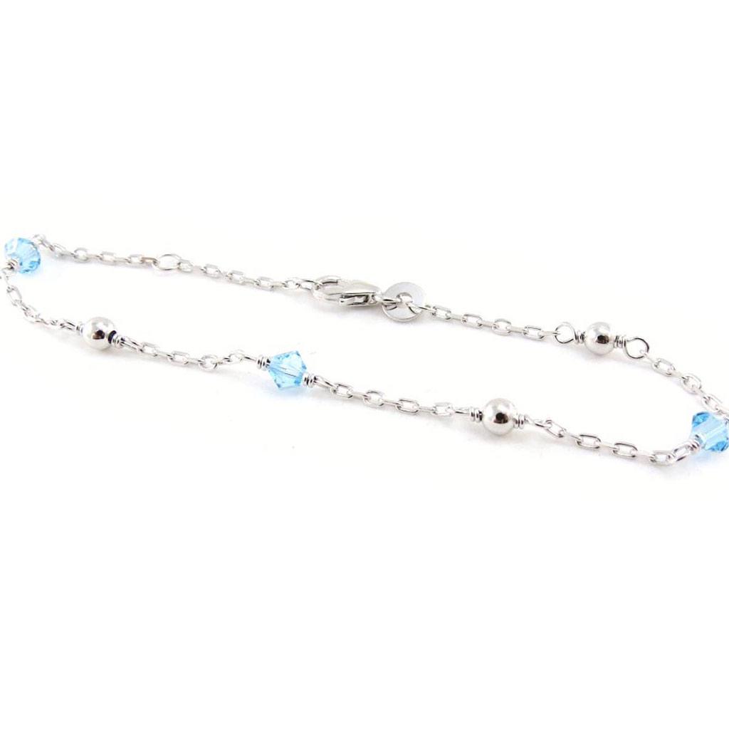Les Trésors De Lily [J3074] - Silver Bracelet 'Clara' Turquoise Silver (rhodium-plated) - 4 Mm