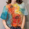 Vintage Butterfly Flowers 3D Print T-shirts Women Streetwear Summer Fashion Short Sleeve T Shirt O-neck Tees Tops Women Clothing