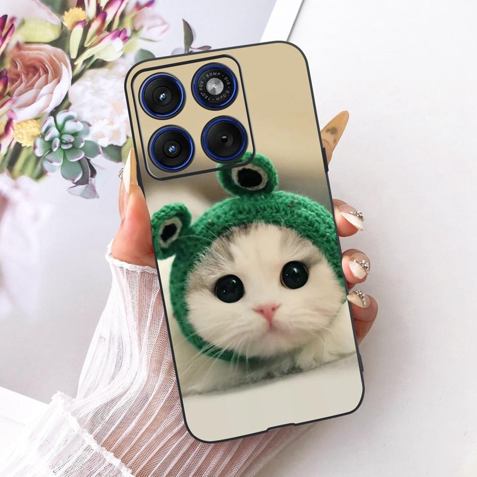 For Motorola Edge 70 Case XT2601-2 Cute Cat Peacock Painted Cover Soft Silicone Case For Motorola Edge 70 Fusion Edge70 5G Shell