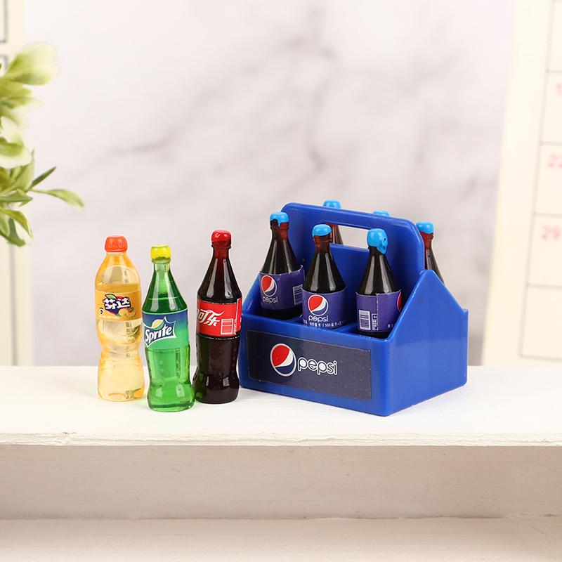1Set Dollhouse Miniature Cola Soda Sprite Bottles Modle Kitchen Diy Accessories