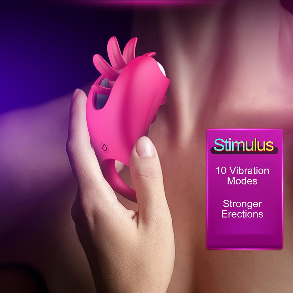 Wtoyu Vibrační kroužek na penis Vibrátor na olizování jazyka pro páry stimulátor klitorisu erekční kroužek pro dospělé