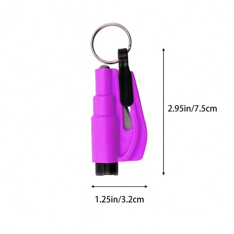 1pc Multifunction Mini Hammer with Spring Window Breaker and Keychain for Car, Cut Seat Belt, Portable