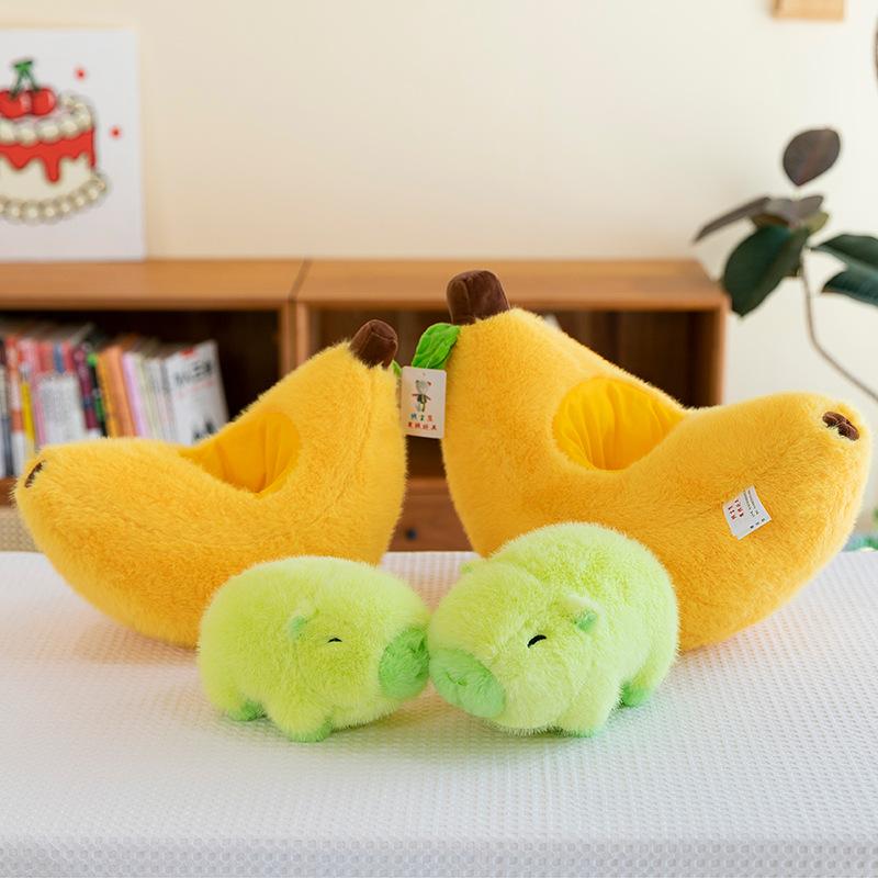 35Cm Simulation Banana Capybara Plush Doll Cloth Doll Cartoon Banana Capibara Doll Soft Cute Doll Capibara Anime Fluffty Toy