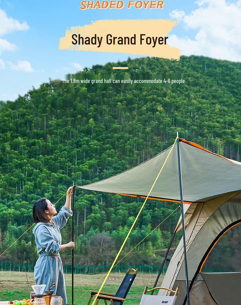 Tenda Portatile Lupo Artico: Due Stanze e Un Salone con Protezione Sole e Pioggia per il Campeggio