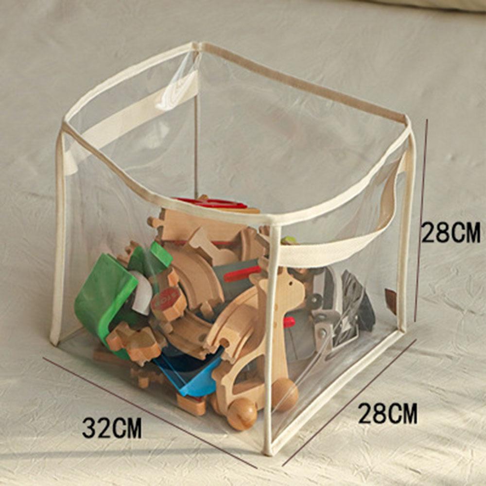 Transparent Storage Box Children's Toys Storage Basket Plush Toys Large-capacity Household Portable Folding Book Storage