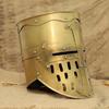 Casca de Cruciat din Oțel Făcută Manual Cruce din Alamă, Armură Cavaler Templier