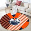 Edmonton Oilers2 Round Area Rug,Carpet Rug for Living Room Bedroom Sofa Playroom Decor,Non-slip Floor Mat