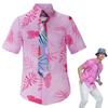 Zoo Utopia Fox Short Sleeve Shirt and Tie Halloween Costume for and Dreamland R-Dream Costume, Pink, Set, Cosplay, Men, Adults, Kids, Boys, (L)