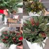 Faux Holiday Planter Filler, LED Christmas Planter Decor, Outdoor Christmas  With Lights, Pre-Lit Christmas Planter Decor, 8 Light Modes