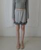 Salon De Yon Banding Lace Satin Skirt_ Gray