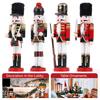 30CM Christmas Nutcracker Set Wooden Nutcracker Ornament Soldier Figure Handcraft Doll Home Office Desktop Xmas Decoration Gift