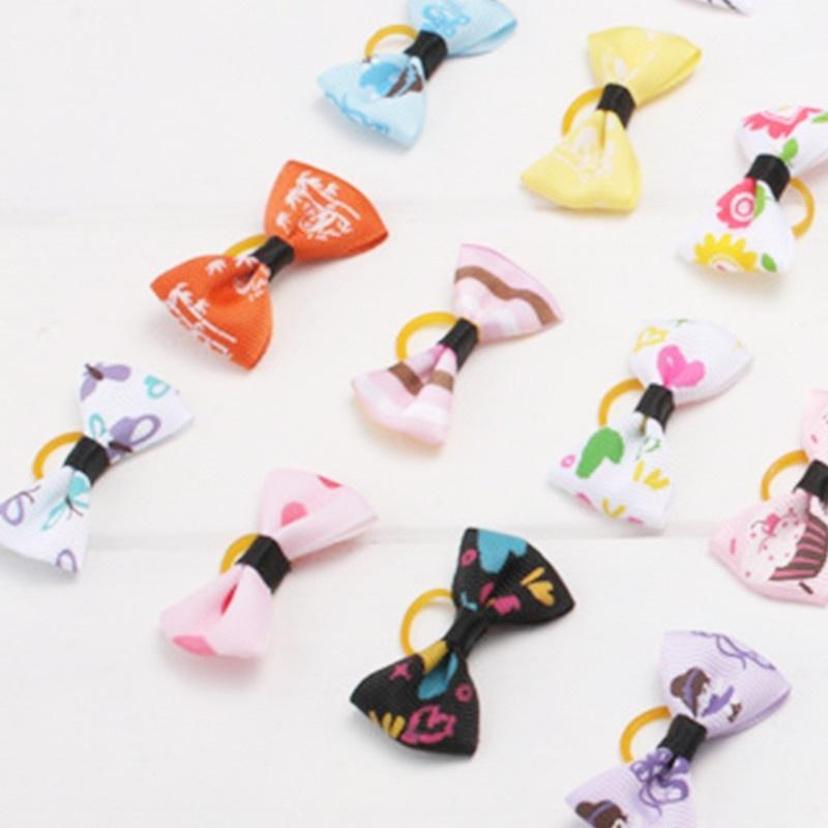 5 Pcs Random Color Pet Cat Dog Hair Rubber Belt Headwear Beauty Accessories Dress Up And Accessories