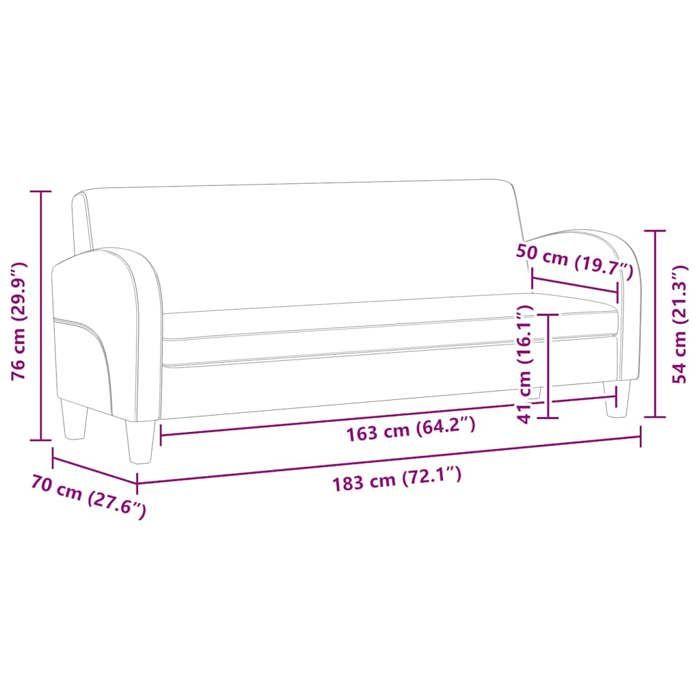 VidaXL 3-seater Sofa Faux Leather Black
