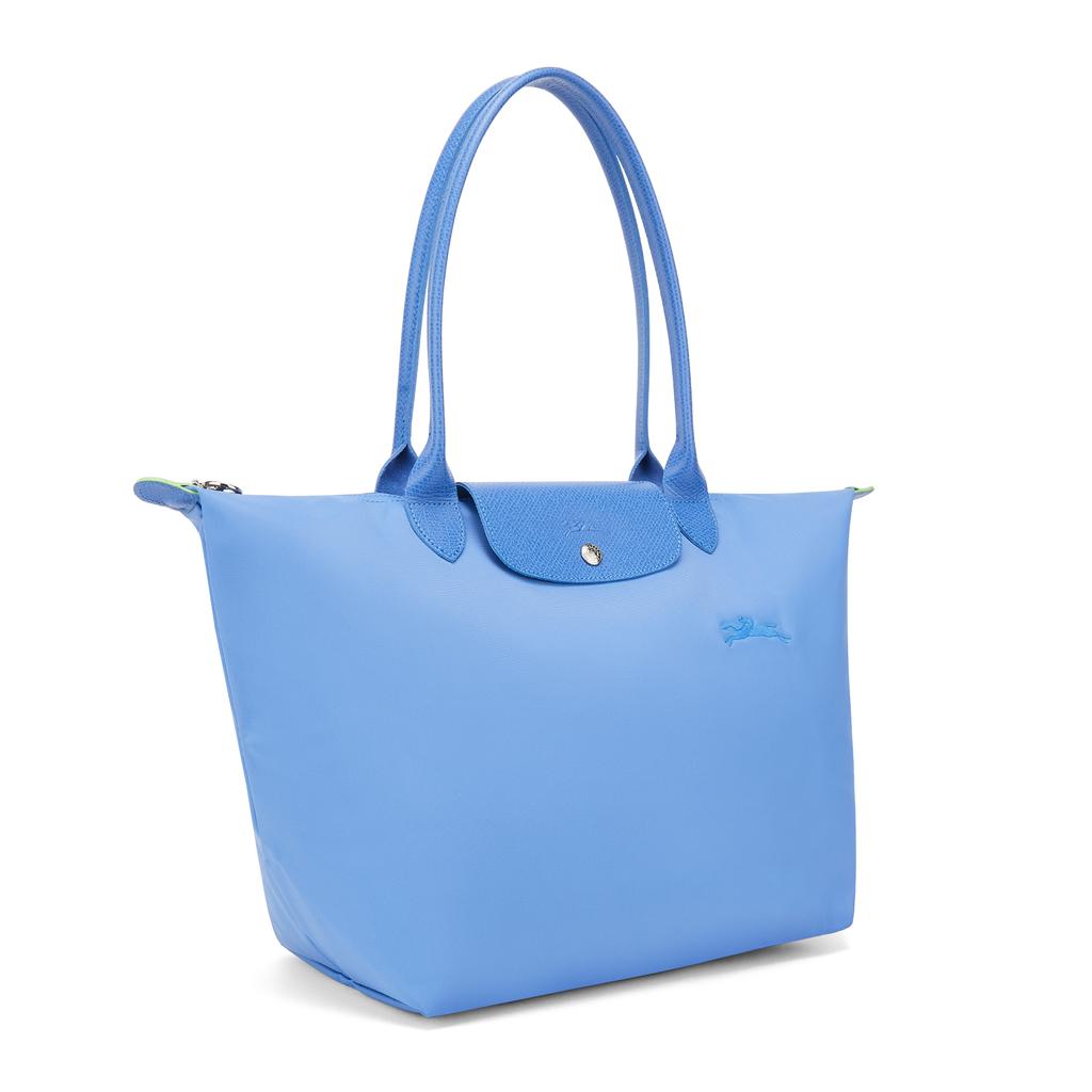 Longchamp Snap Zipper Closure Canvas Tote Shopping Bag Women tote Blue 1899919P82