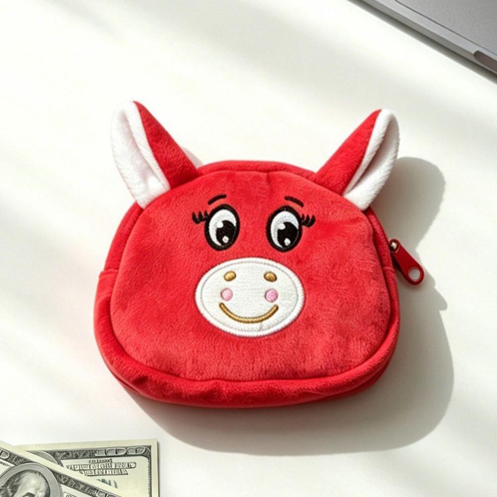 Large Capacity Pencil Case Plush Stationery Pouch Cartoon Earphone Pouch Stationery Organizer