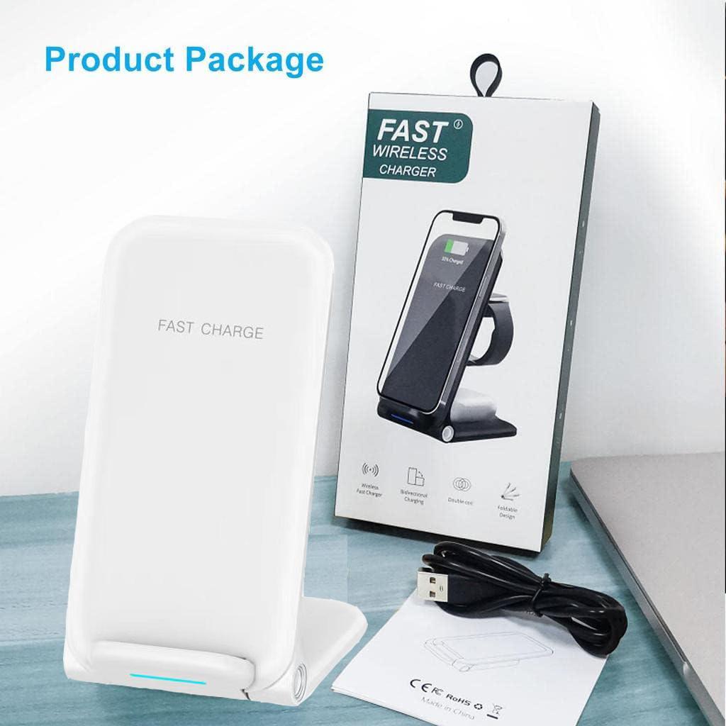 Kabelloses Ladegerät Faltbare 3-in-1 Kabellose Ladestation Schnellladeständer für iPhone 15 Samsung Galaxy S24 Xiaomi