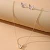 Butterfly Jewelry Set Enamel CZ Bowknot Pendant Necklace Earrings Fashion Gift for Women