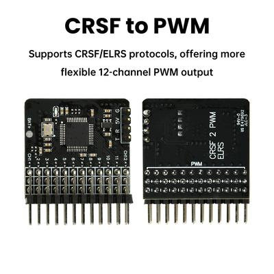 Convertisseur CRSF en PWM 12 Canaux DC 5V Carte Adaptateur PWM Convertisseur de Signal Récepteur Modèle RC Avec Indicateur de Signal