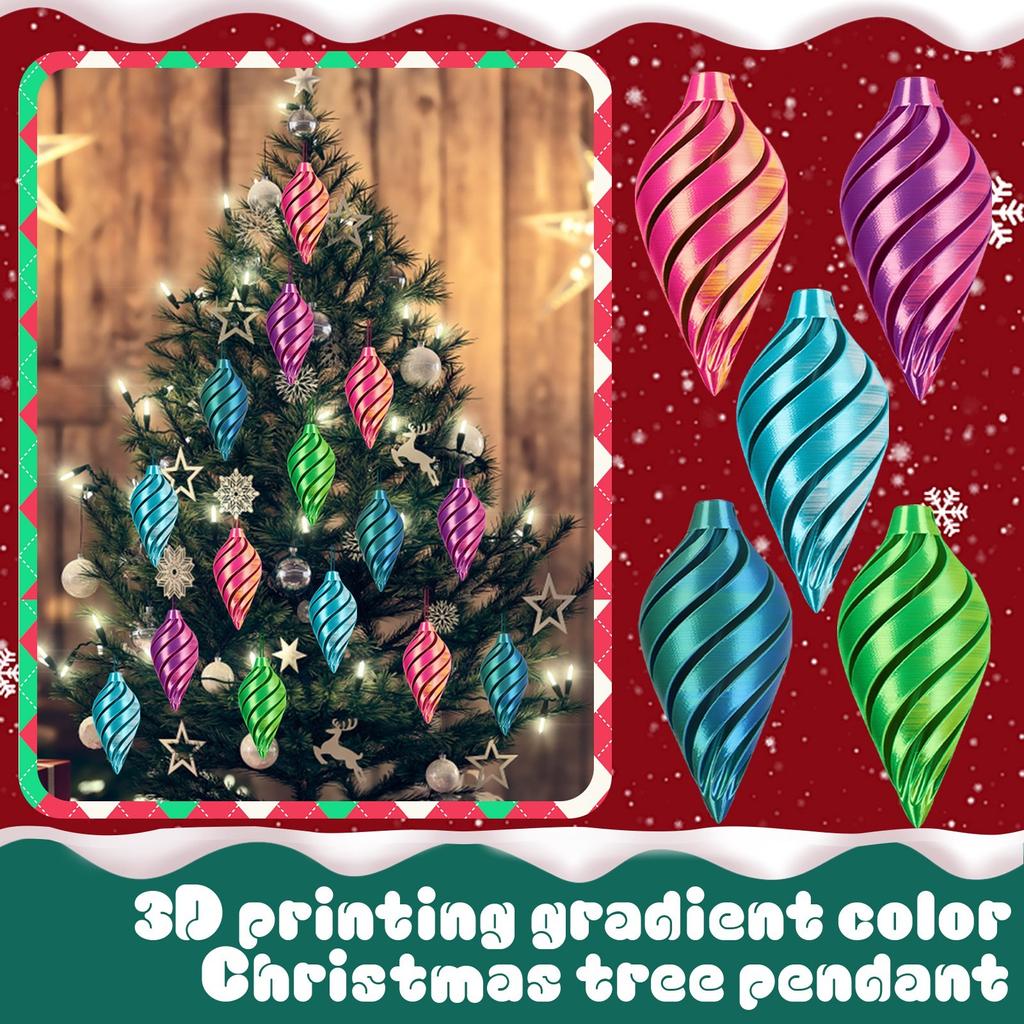 3D Printed Beautiful Christmas Ornaments Decorative Hanging Ornaments For Xmas Holiday Party Decor Elegant And Luxurious
