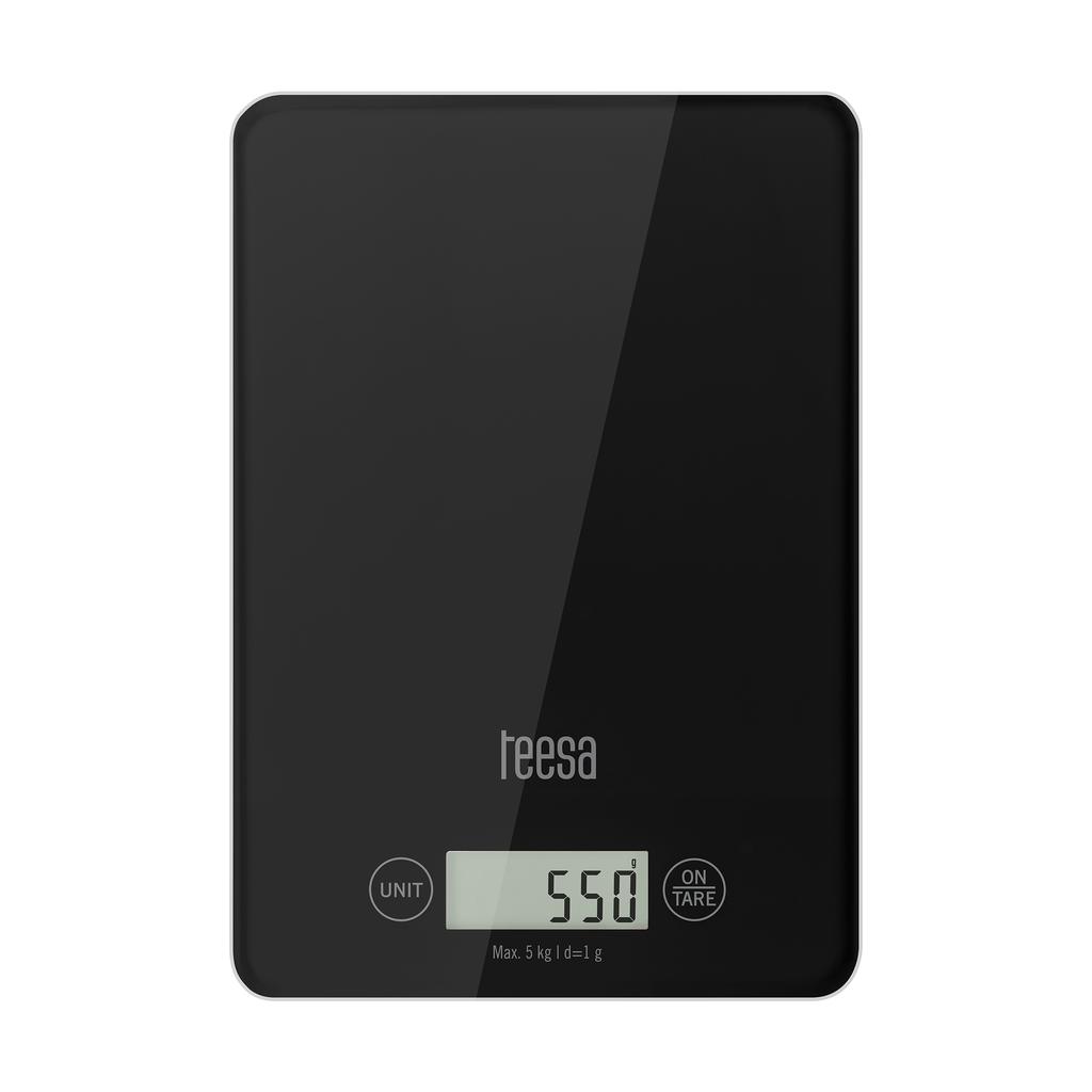 Electronic Kitchen Scale, Glass, Home, Black, Teesa, Tare, 5Kg, Tara