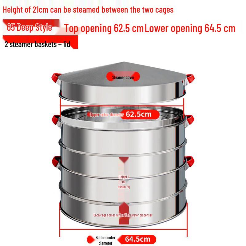 Large Stainless Steel 2-Tier Steamer Pot