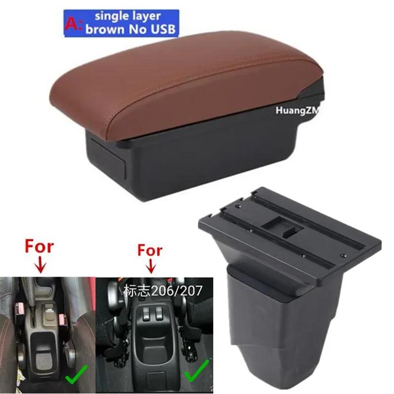For Peugeot 206 Armrest box For Peugeot 206 207 CC Cabrio Armrest Box Central storage Box Retrofit Interior Car Accessories