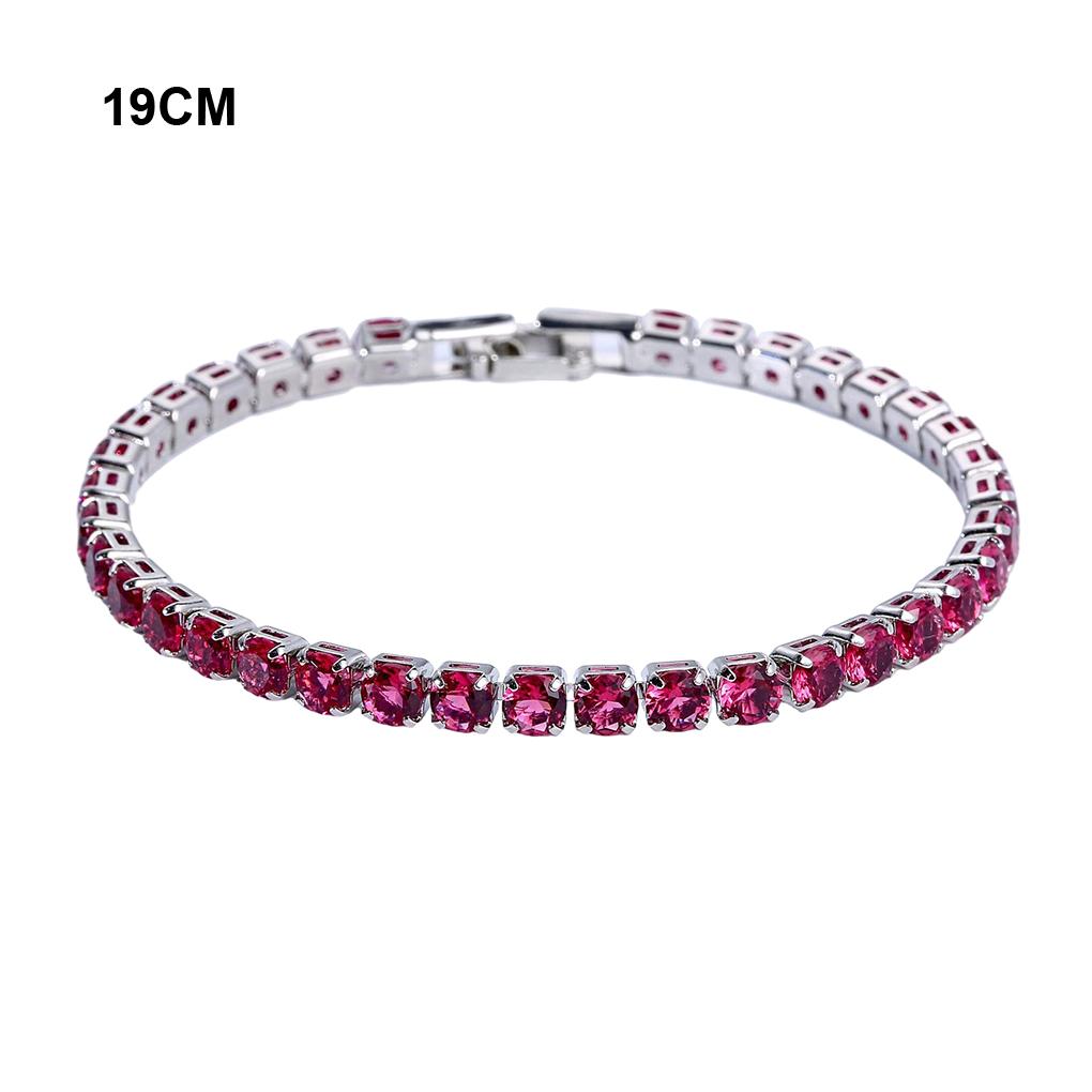 CLSSLVVBN 925 Sterling Silver Bracelet Suitable For Many Occasions Excellent Copper Iced-Out Chain Crystal Wedding Bracelet, Platinum White 17 Cm