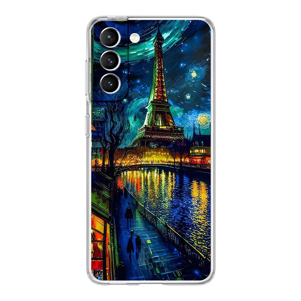Starry Night Van Gogh Phone Case For Samsung Galaxy S24 S23 S22 S20 Ultra S21 FE 5G S10 S9 Plus S10E S8 Silicone Clear Cover