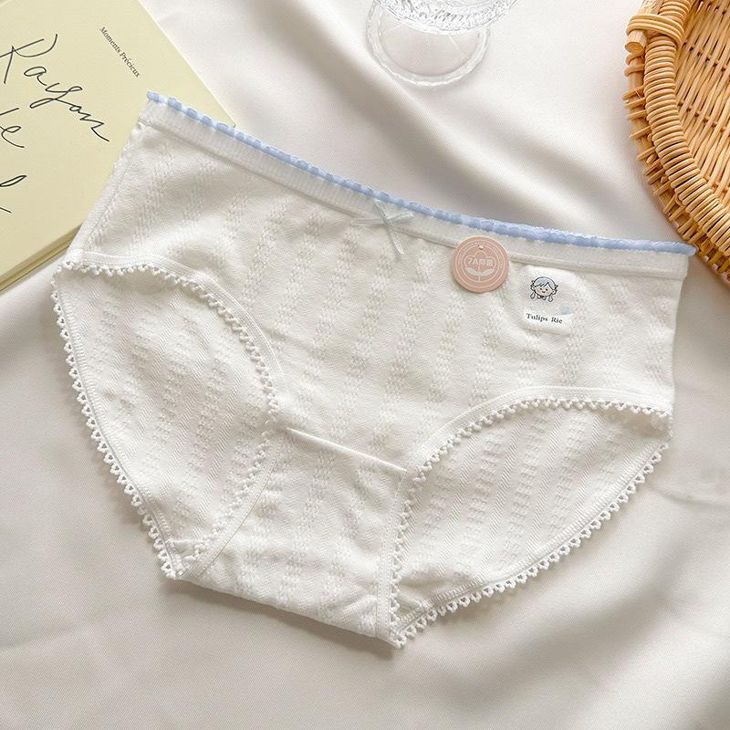 

Антибактериальные Дышащие Милые Трусики с Карманами на Талии и Бедрах Студенческие Треугольные Женские Трусики M белый