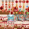 New 2026 Year Year of The Horse Flag Festival Atmosphere Ornaments New Year Decorations Hanging Flag Spring Festival Decorations